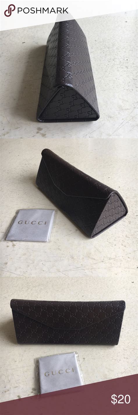 gucci triangle sunglass case|vintage gucci eyeglass case.